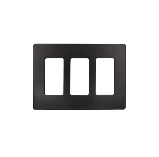 Screwless Decorator Three-Gang Wall Plate Dark Bronze Finish