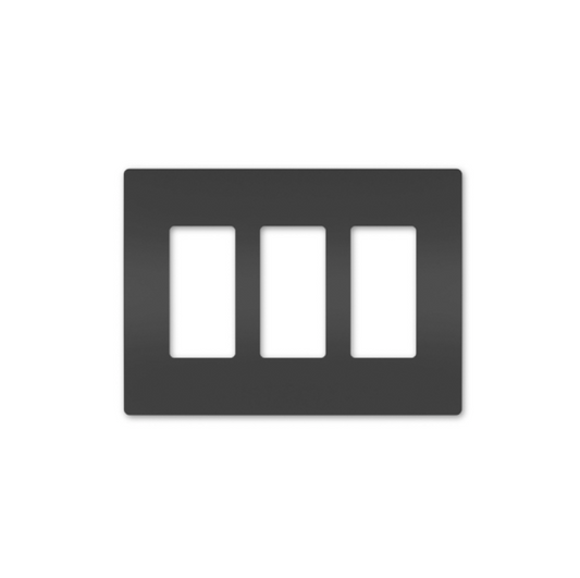 Screwless Decorator Three-Gang Wall Plate Matte Black Finish