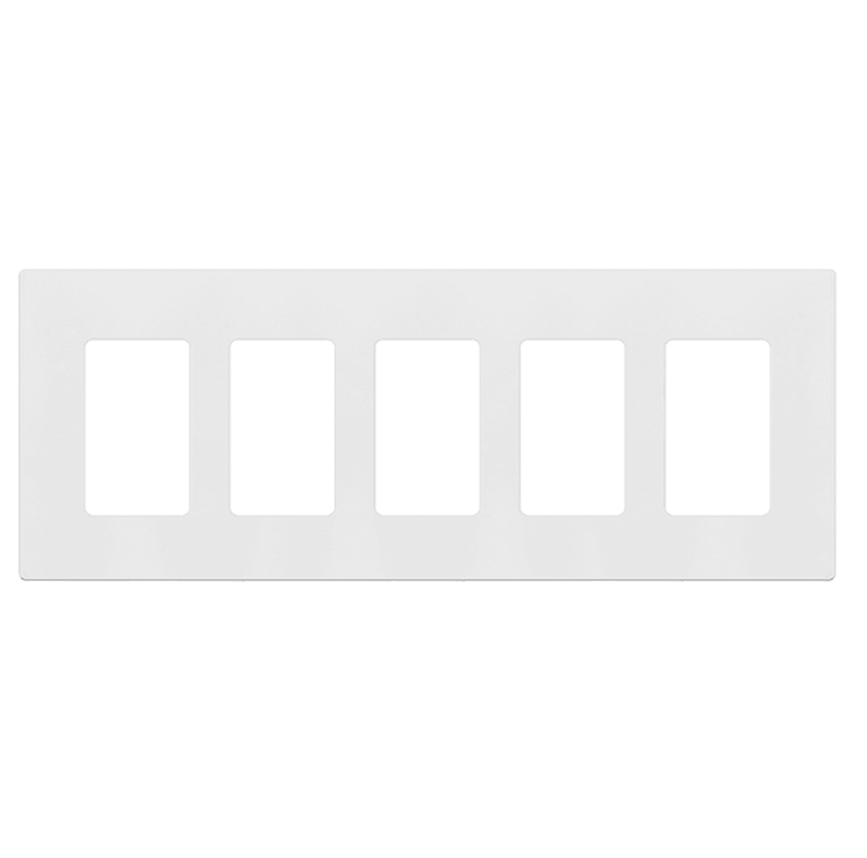 Screwless Decorator Five-Gang Wall Plate Glossy White Finish