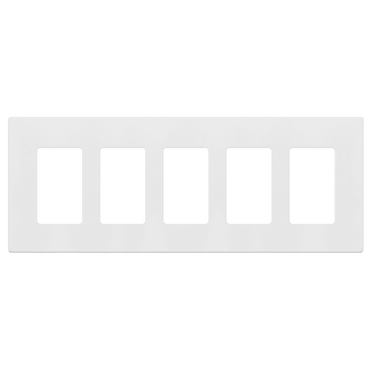 Screwless Decorator Five-Gang Wall Plate Glossy White Finish
