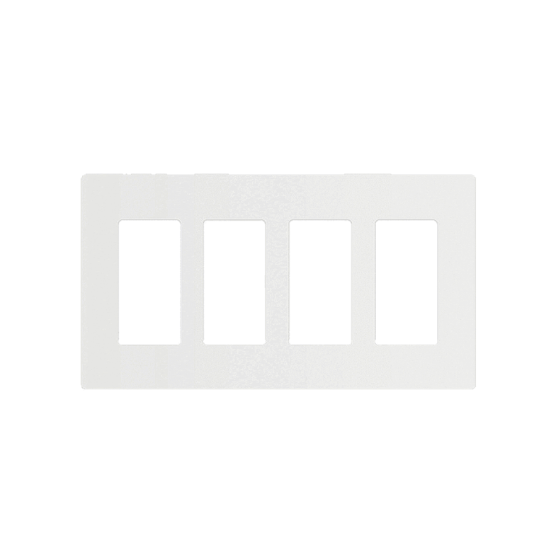 Screwless Decorator Four-Gang Wall Plate Glossy White Finish