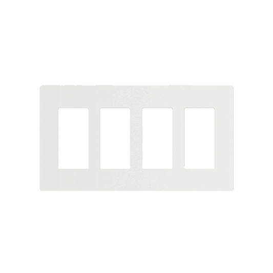 Screwless Decorator Four-Gang Wall Plate Glossy White Finish