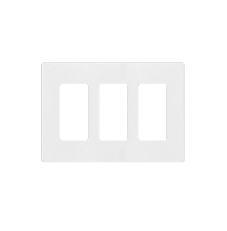 Screwless Decorator Three-Gang Wall Plate Glossy White Finish