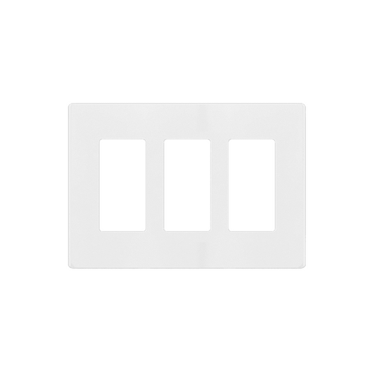 Screwless Decorator Three-Gang Wall Plate Glossy White Finish