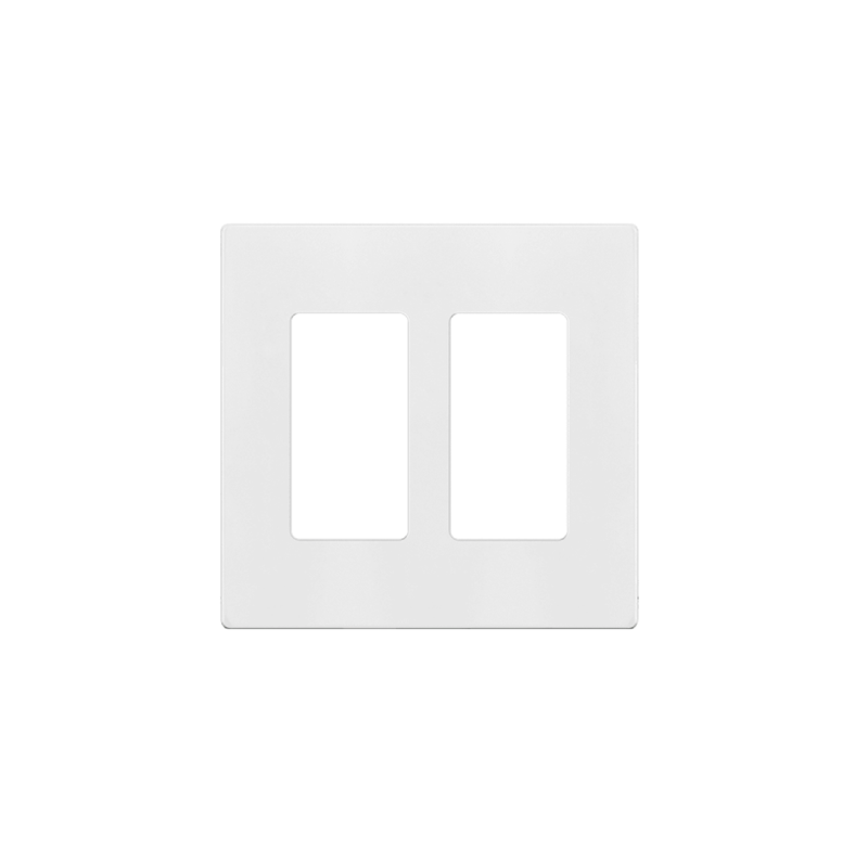 Screwless Decorator Two-Gang Wall Plate Glossy White Finish