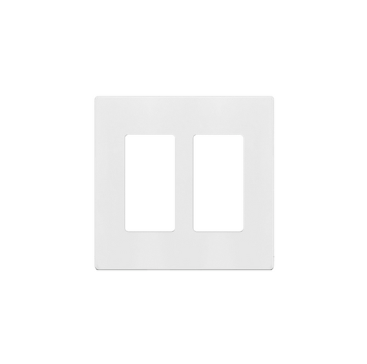 Screwless Decorator Two-Gang Wall Plate Glossy White Finish