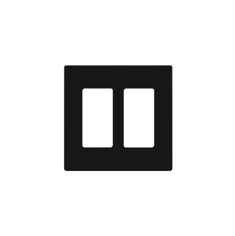 Screwless Decorator Two-Gang Wall Plate Glossy Black Finish