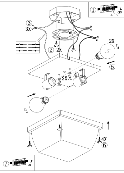 EKOC 8"X 8" Ceiling Light