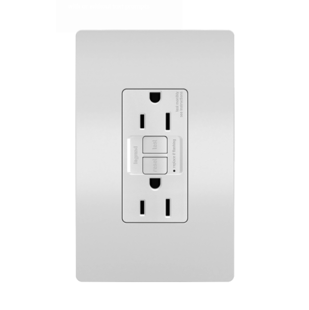Self-Test GFCI 15A Decorator Duplex Receptacles with SafeLock Protection Matte White Finish