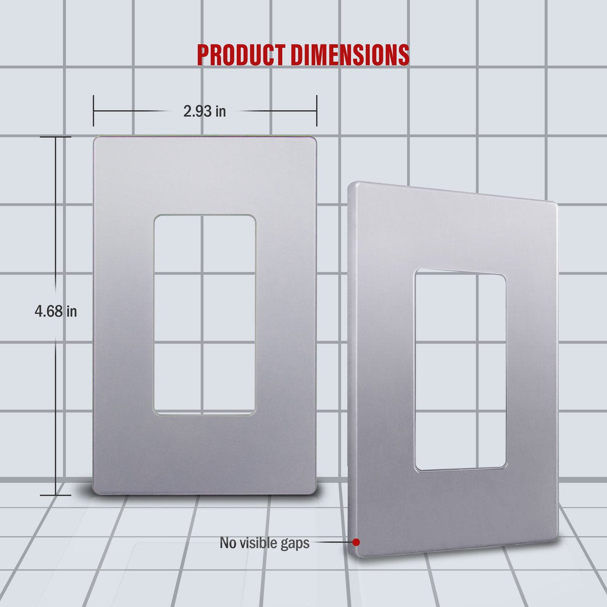 Screwless Decorator One-Gang Wall Plate Silver Finish