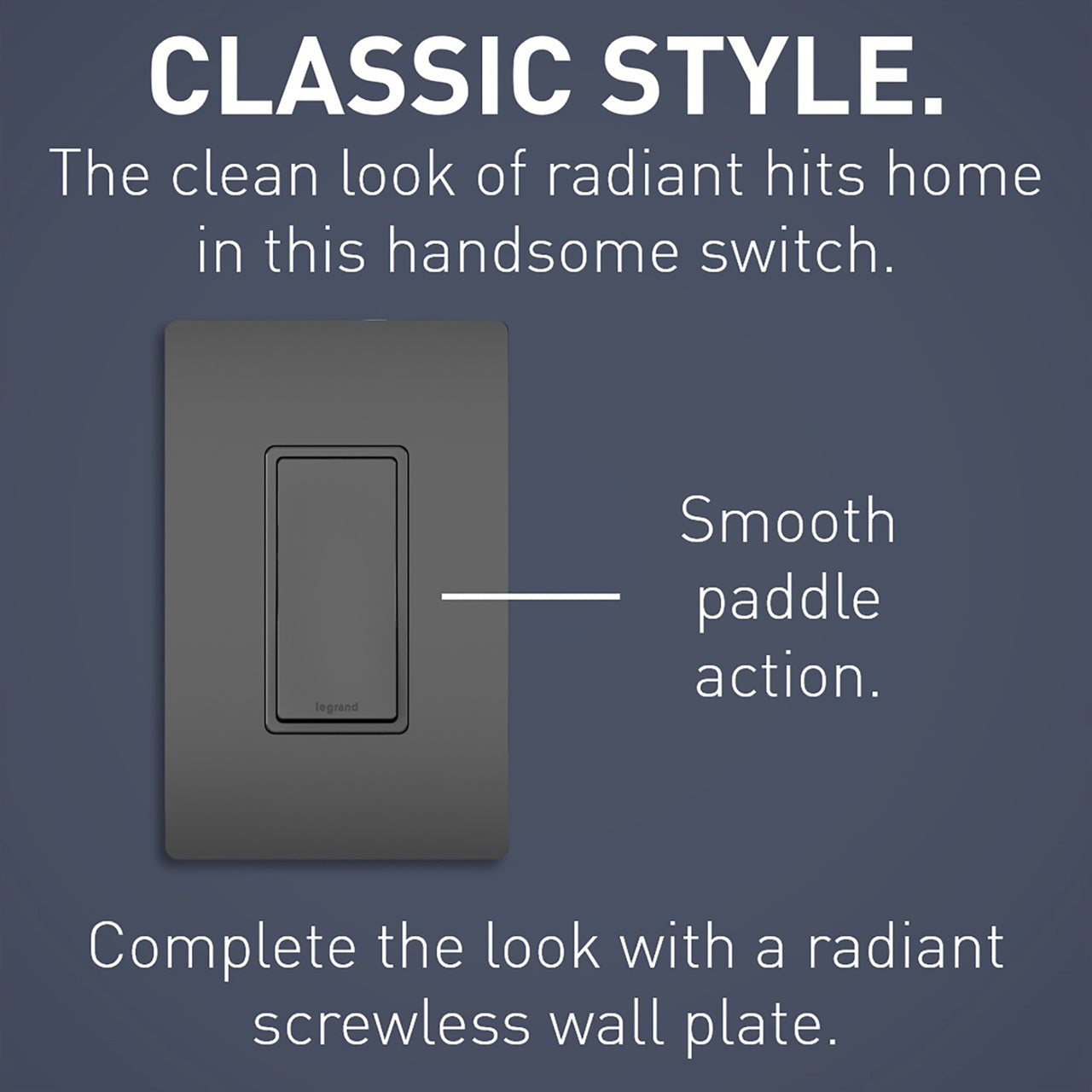 Single Pole Decorator Switch Matte Black Finish