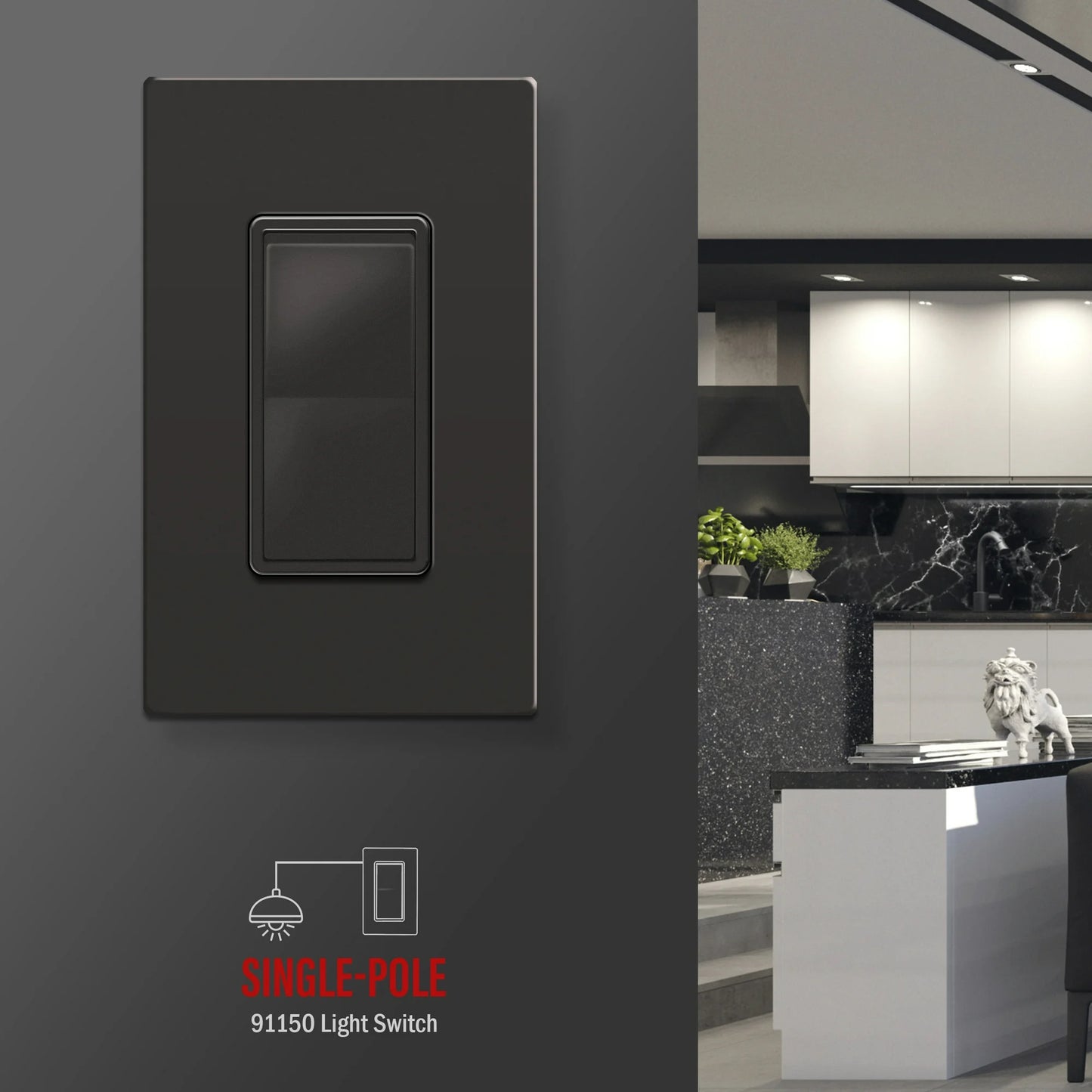 Single Pole Decorator Switch Dark Bronze Finish
