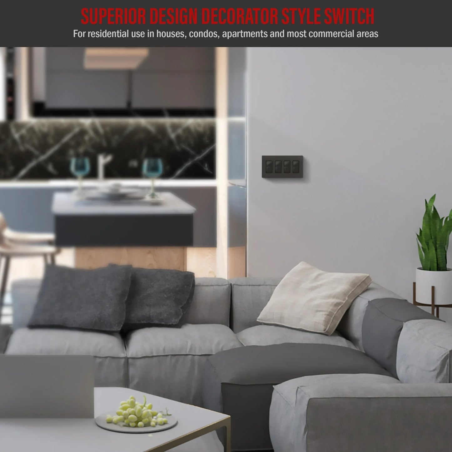 Single Pole Decorator Switch Dark Bronze Finish