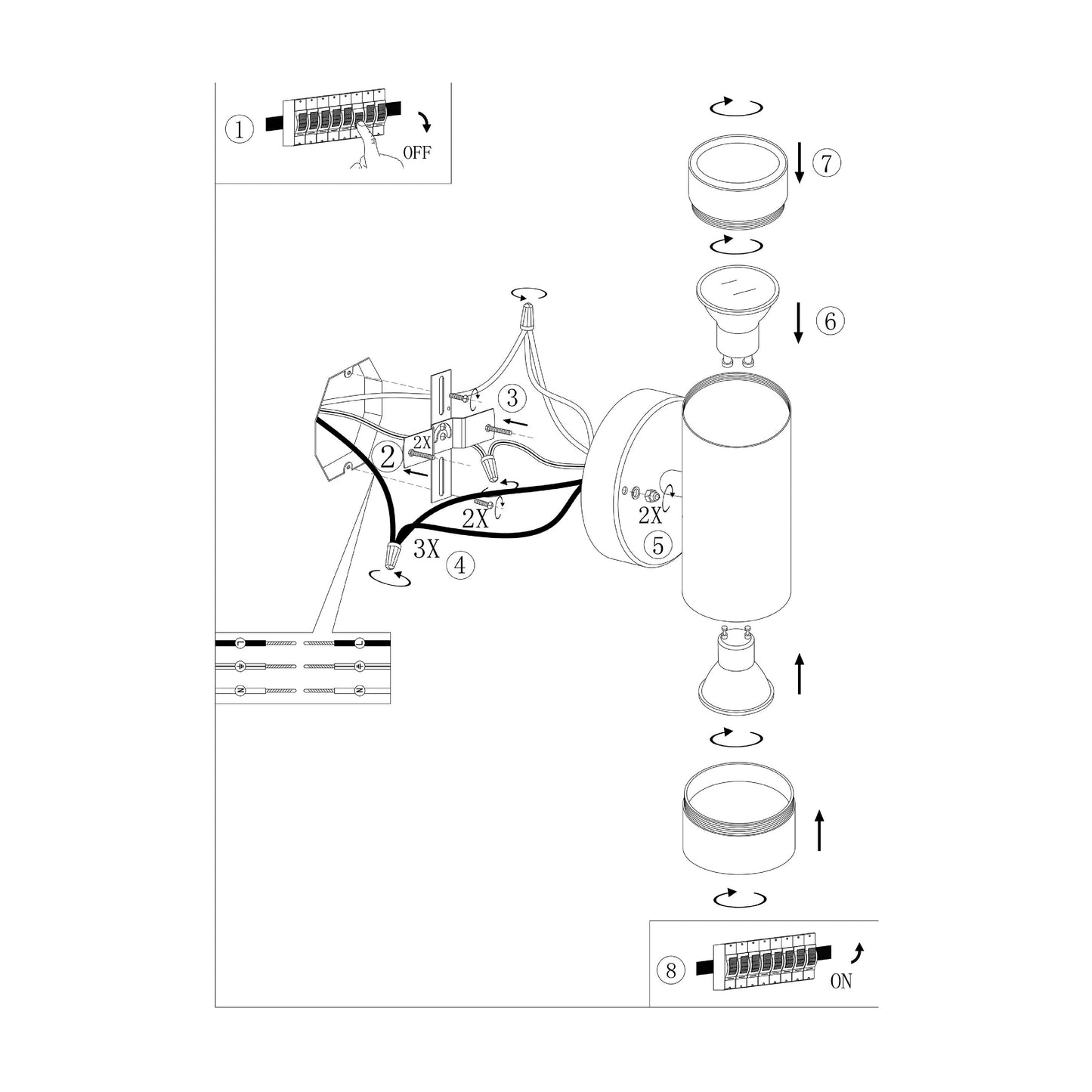 Palmas 2 Series / Outdoor Wall Mounted 2 - Up and Down Aluminum Light