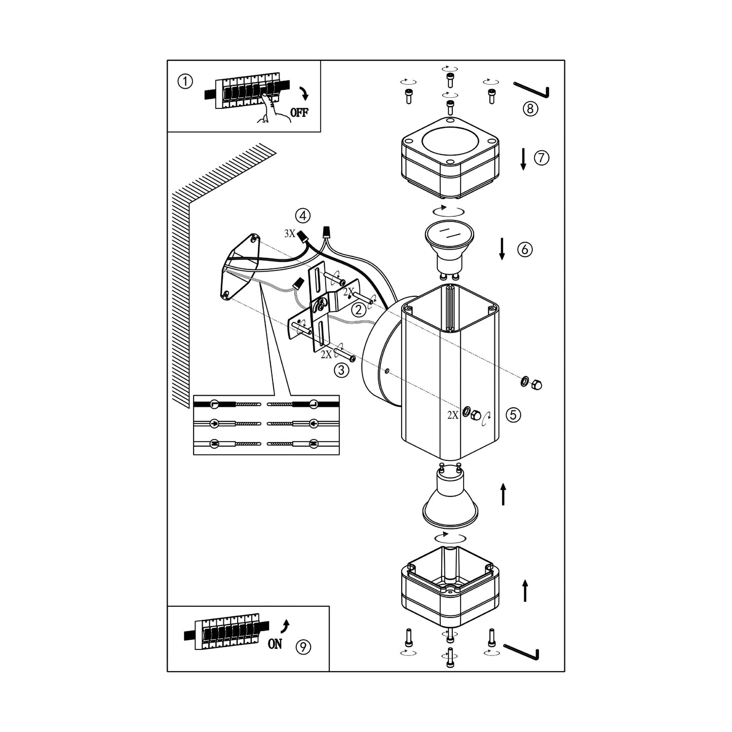Dorado 2 Series / Outdoor Wall Mounted 2 - Up and Down Aluminum Light