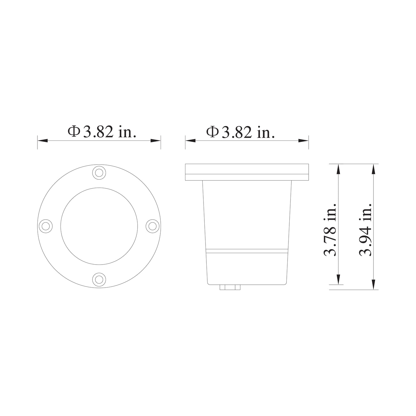 In-Ground Series / Outdoor In-Ground Light Polished Aluminum Finish