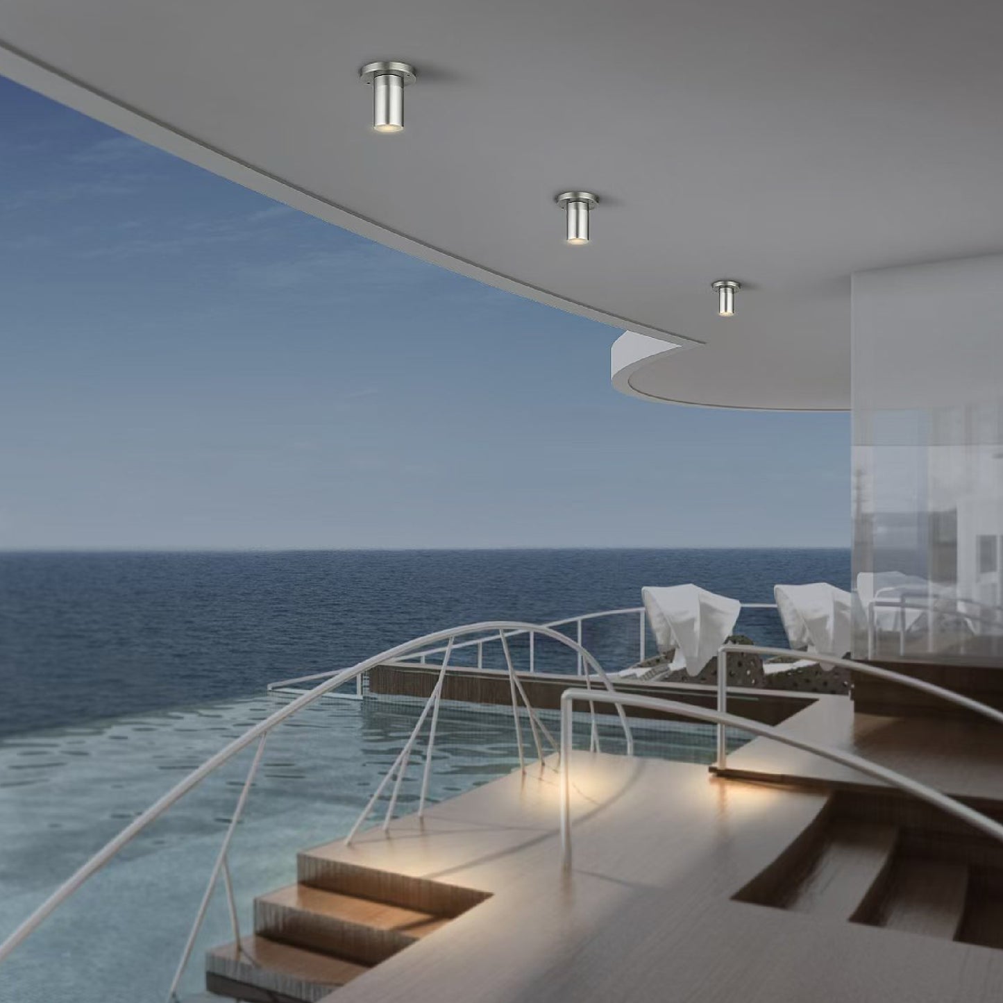 Palmas Series / Outdoor Ceiling Mounted 1 - Down Aluminum Light