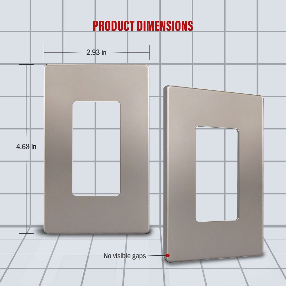 Screwless Decorator One-Gang Wall Plate Nickel Finish