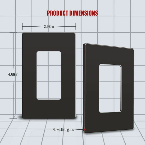 Screwless Decorator One-Gang Wall Plate Dark Bronze Finish