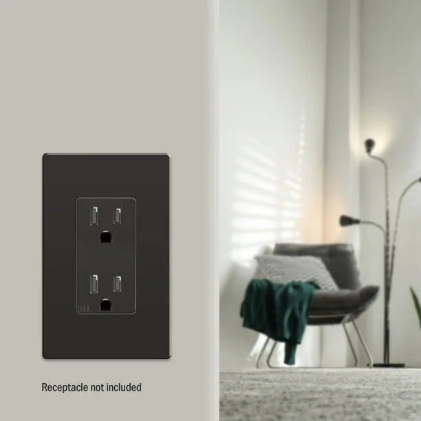 Screwless Decorator One-Gang Wall Plate Dark Bronze Finish