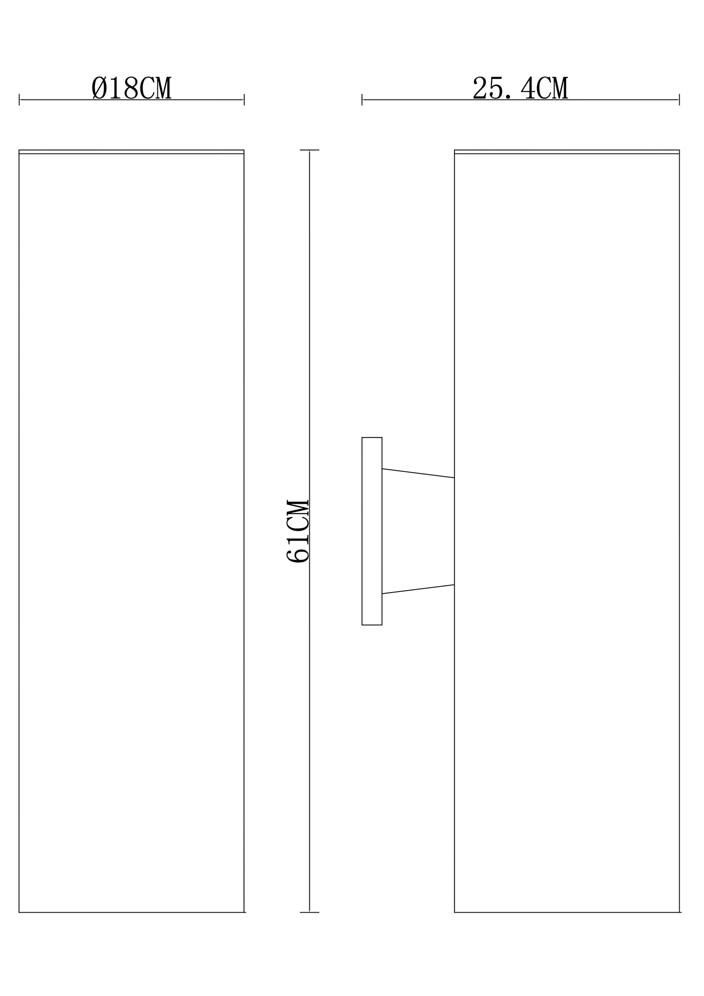 Condado 2 Series 24" / Outdoor Wall Mounted 2 - Up and Down Aluminum Light