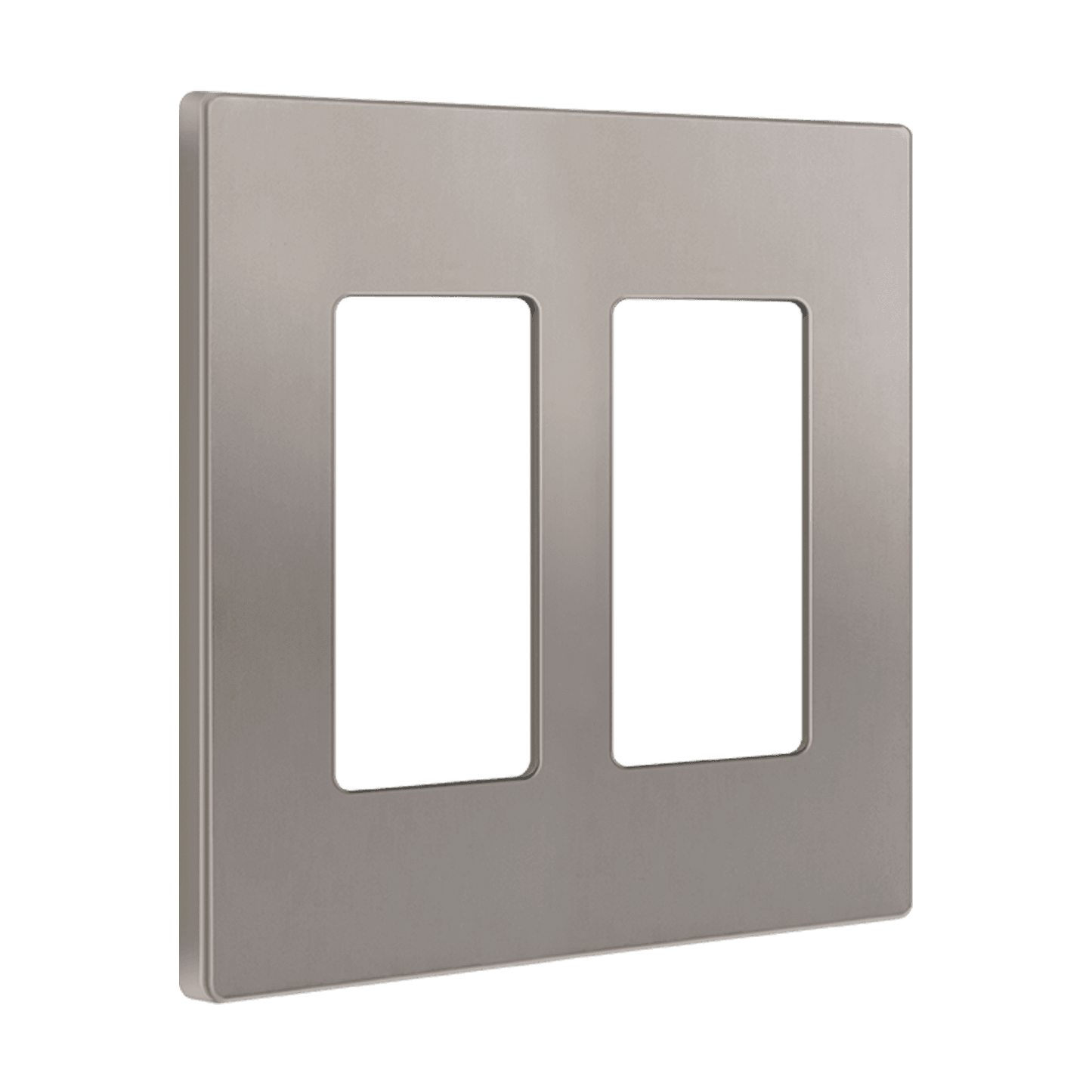 Screwless Decorator Two-Gang Wall Plate Nickel Finish