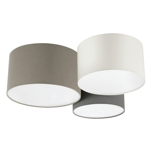 PASTORE - 3 LIGHT 24 INCH TAUPE AND WHITE AND GREY FLUSH MOUNT CEILING LIGHT#203213A