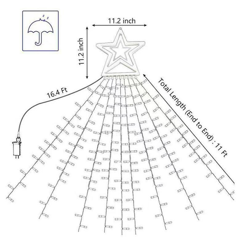 Solar 350LED Christmas Tree Lamp RGB