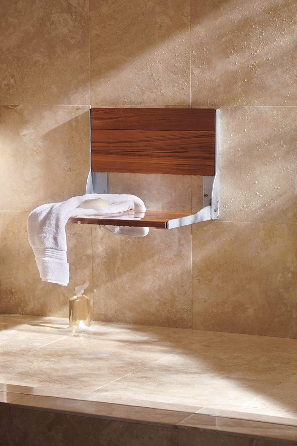 Moen Home Care Teak Folding Shower Seat #DN7110