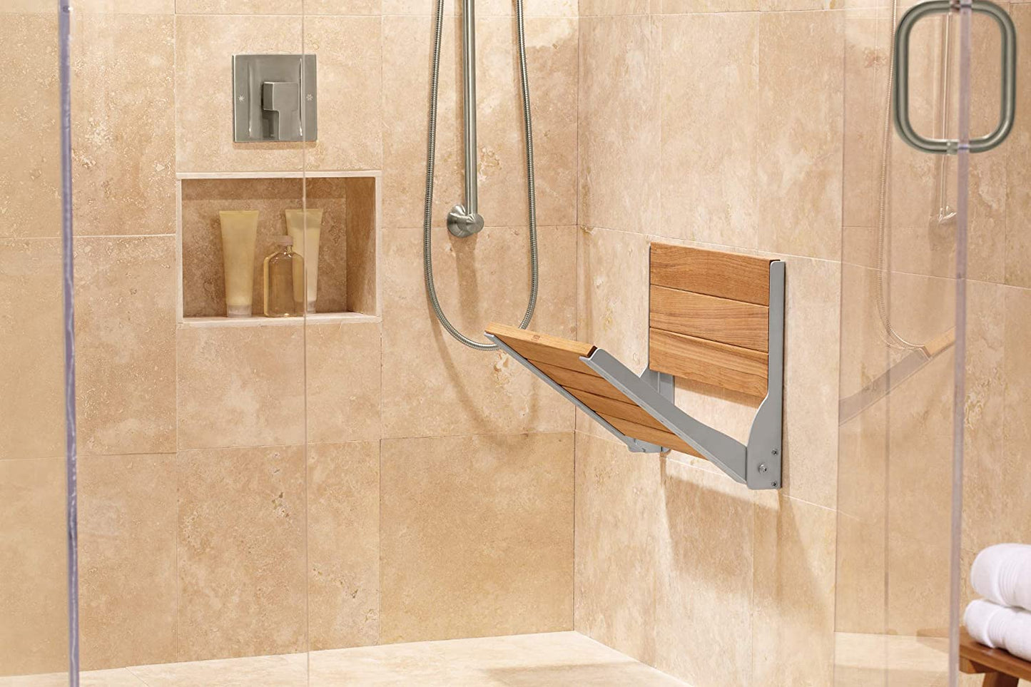 Moen Home Care Teak Folding Shower Seat #DN7110