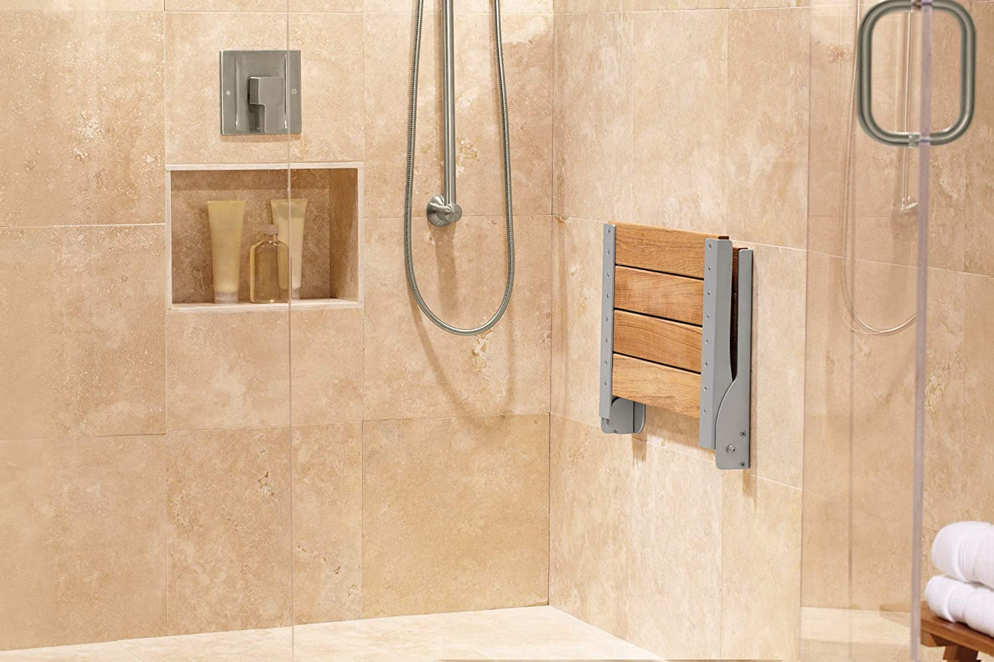 Moen Home Care Teak Folding Shower Seat #DN7110