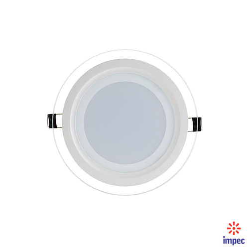 12W LED GLASS ROUND RECESSED DIMMABLE PANEL LIGHT 6000K 960LM