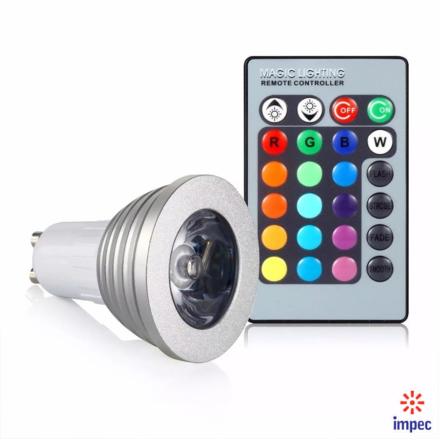 3W MR16 GU10 85-265V RGB COLOR CHANGING LED BULB
