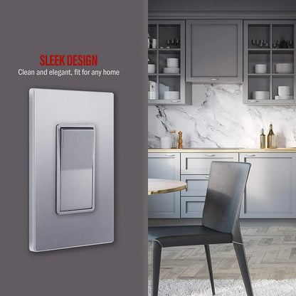 Single Pole Decora Switch Silver Finish