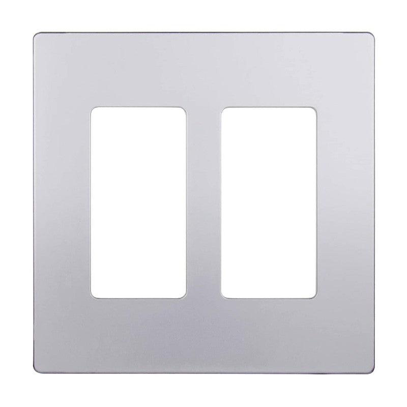 Screwless Decora Two-Gang Wall Plate Silver Finish