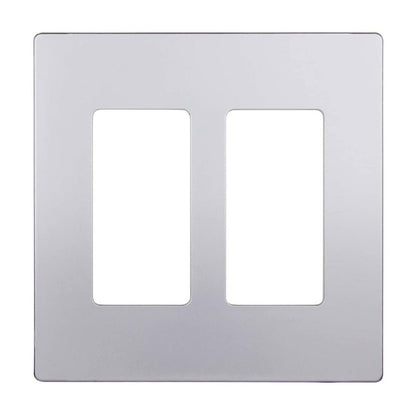 Screwless Decora Two-Gang Wall Plate Silver Finish