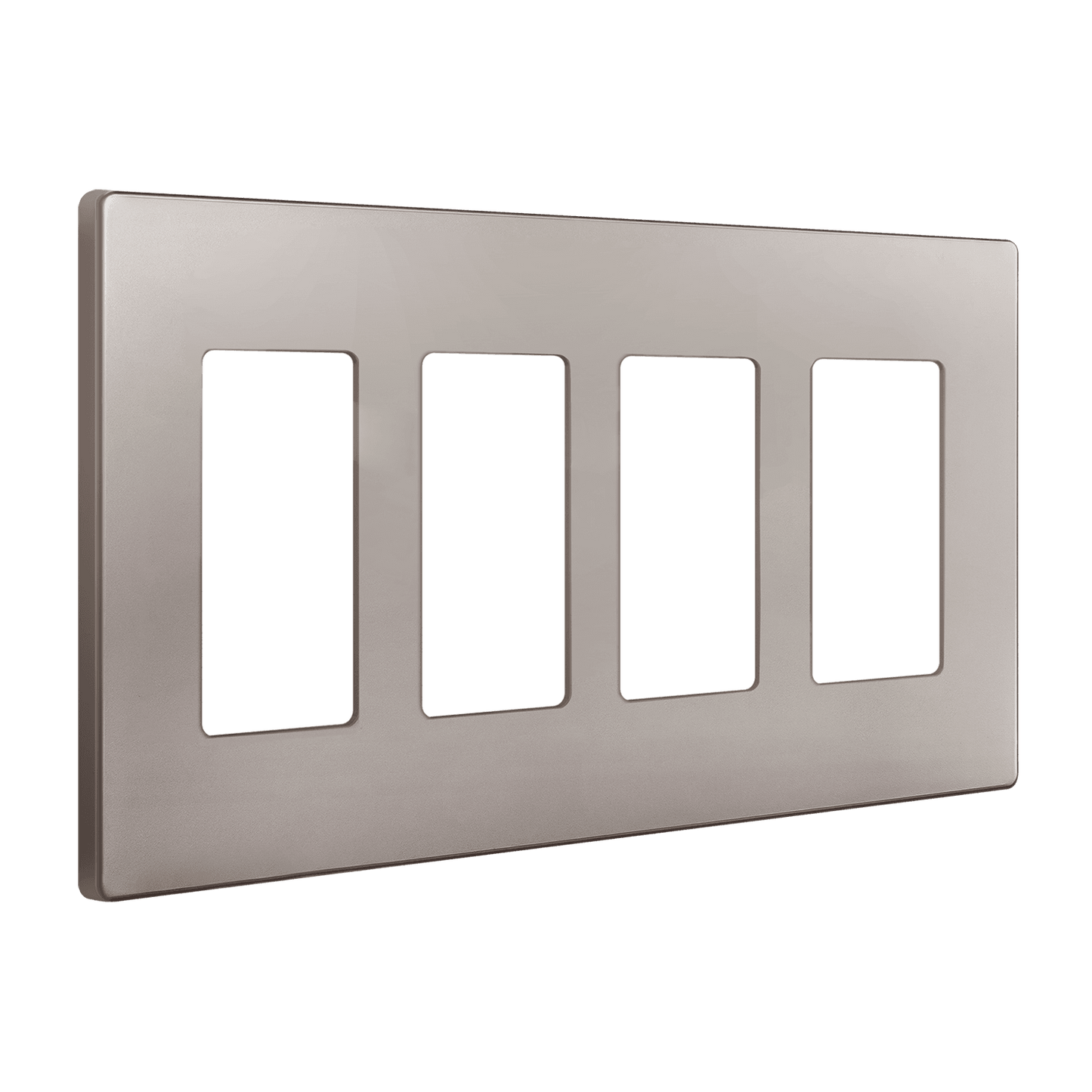 Screwless Decora Four-Gang Wall Plate Nickel Finish