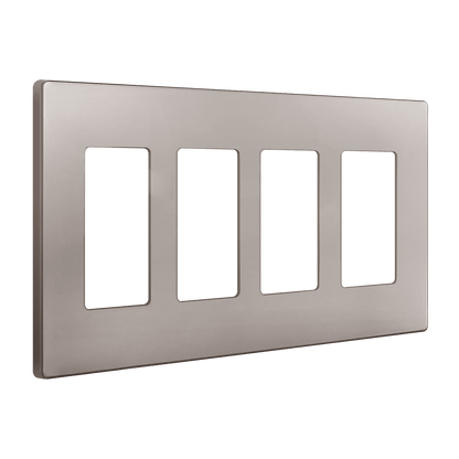 Screwless Decora Four-Gang Wall Plate Nickel Finish