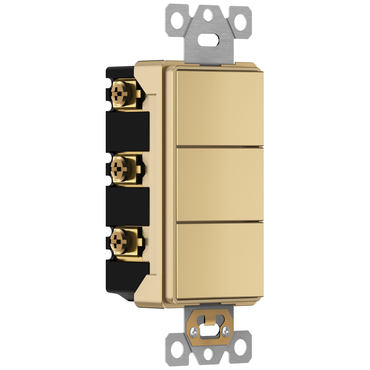 Triple Rocker Decora Switches Combination Device Gold Finish