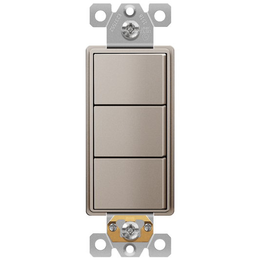 Triple Rocker Decora Switches Combination Device Nickel Finish