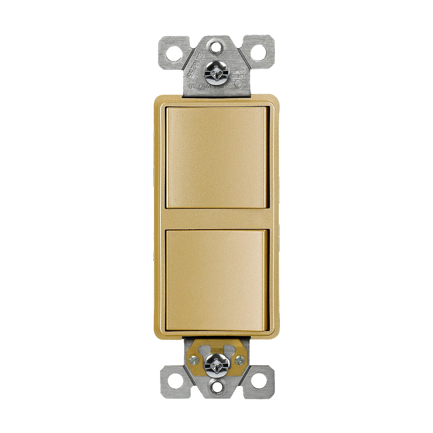 Two Single Pole Decora Switches Combination Device Gold Finish