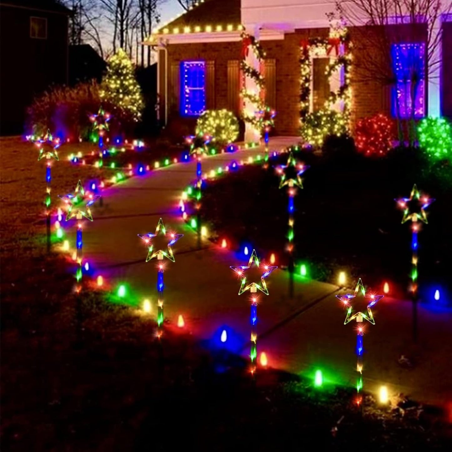 Solar One to Four Five Pointed Star Ground Light (Pack of 4 pcs)