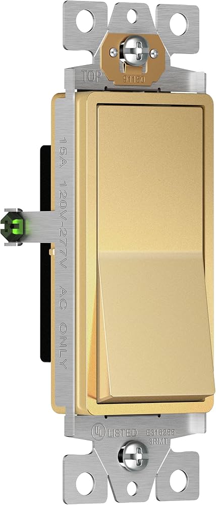 Single Pole Decora Switch Gold Finish