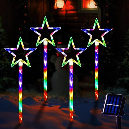 Solar One to Four Five Pointed Star Ground Light (Pack of 4 pcs)