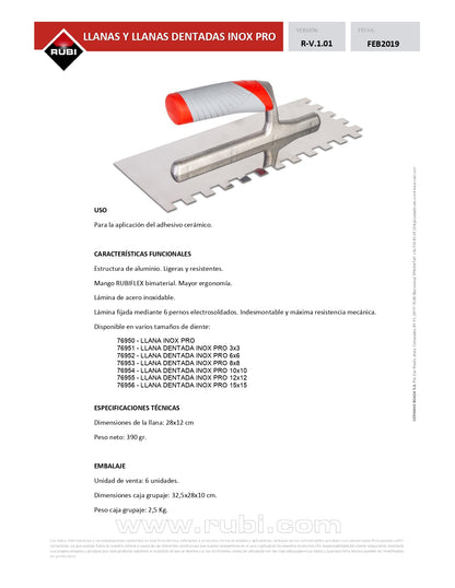 RUBI STAINLESS JAG. TROWEL 12X12 28 PRO