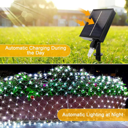 Solar 192 Lights 3x2 Meters Fishing Net Light String