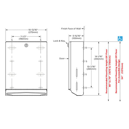 Bobrick Commercial Care Paper Towel Dispenser Satin Finish