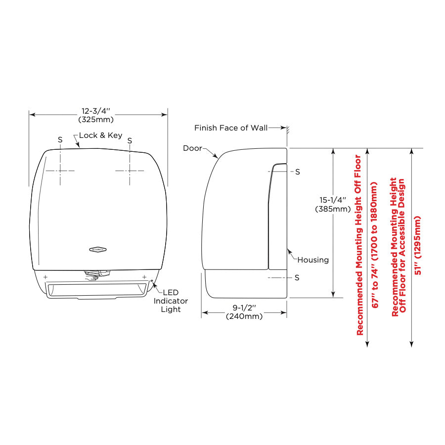 Bobrick Commercial Care Automatic Roll Paper Towel Dispenser