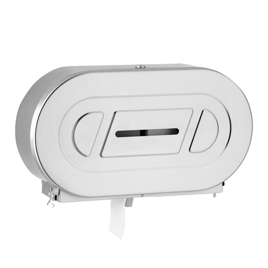 Bobrick Commercial Care Twin Jumbo Toilet Tissue Dispenser Satin Finish