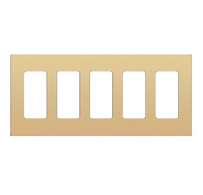 Screwless Decora Five-Gang Wall Plate Gold Finish